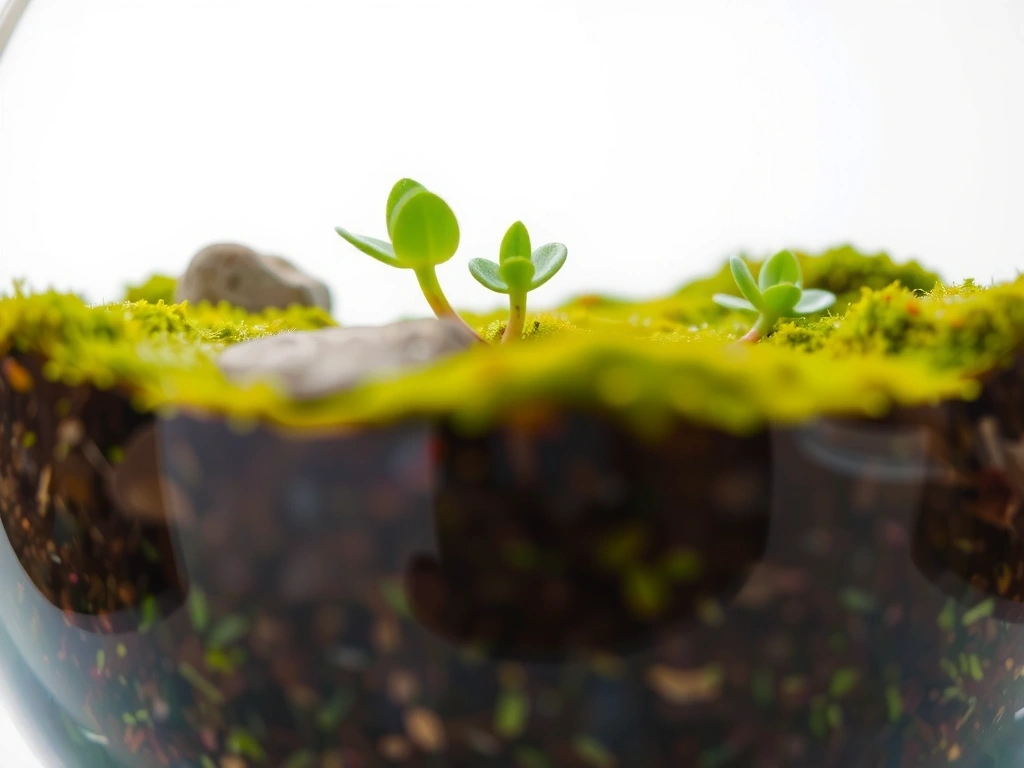 Nähe eines Terrariums mit natürlichen Details